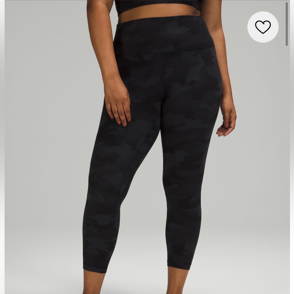 Black Camo Lulu Wunder Under Leggings 25in NWOT